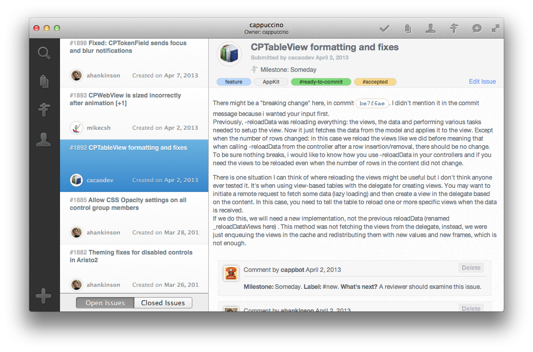 Stunning Github Issues Client For Mac